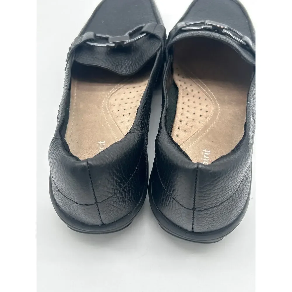 Easy Spirit Seavienta Black Leather Loafers Shoes Size 7.5M Business Casual